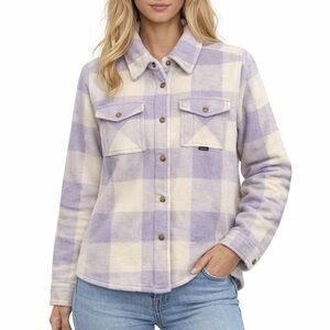 Women's Lavender Plaid Button-Front Shacket